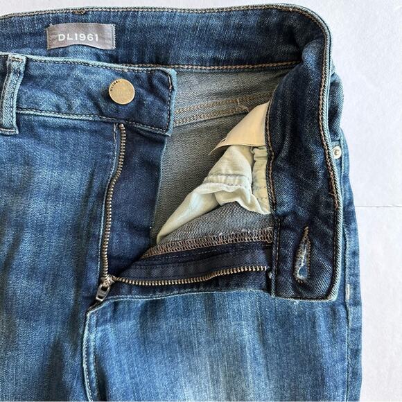 DL1961 Mara Ankle Jeans High Rise Straight Frayed Edge USA Womens 28 Medium Wash - Picture 6 of 14